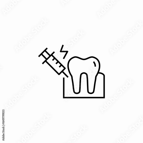 tooth anesthesia syringe icon sign vector