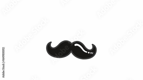 Animated Black Moustache on White Background – Classic Mustache Loop for Fun & Style