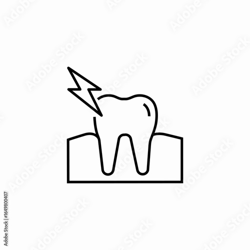 tooth pain lightning icon sign vector
