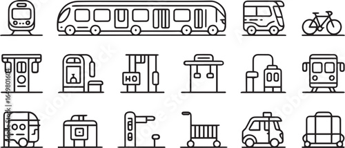 Silhouette icons of assorted hand tools and construction equipment, including wrenches, pliers, hammers, screwdrivers, rulers, and cutting blades