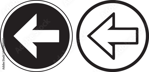 Arrow Icons in Circles Left Directional