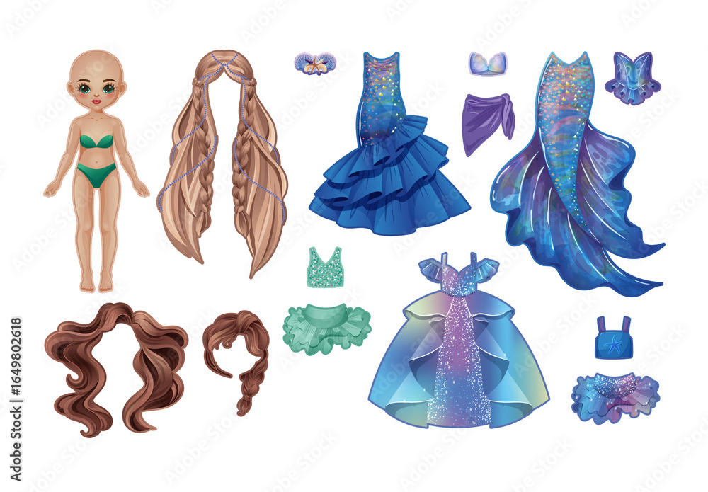 mermaid dress up doll Mermaid Doll Dress-up Set Sarah's Silks