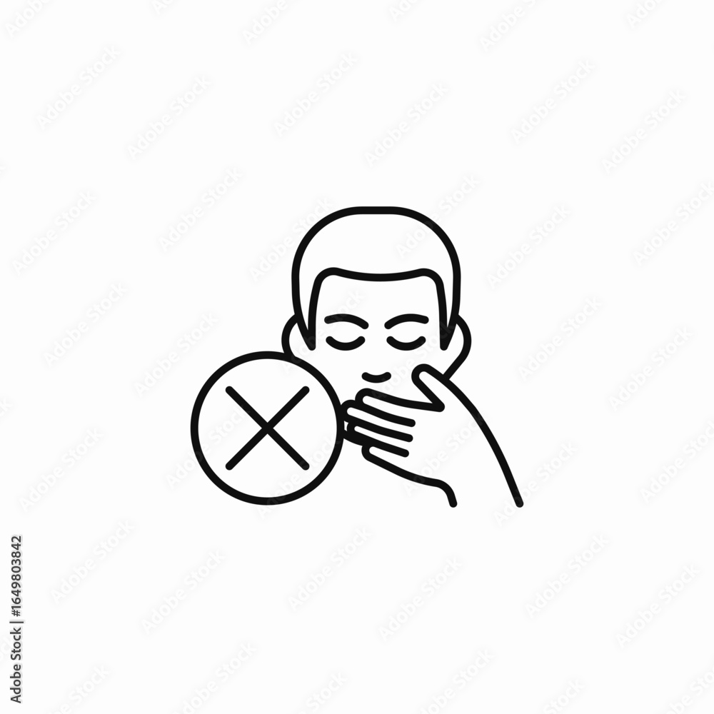 avoid touching mouth icon sign vector avoid touching mouth icon sign vector