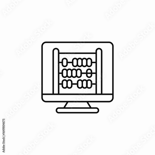 online abacus calculator icon sign vector