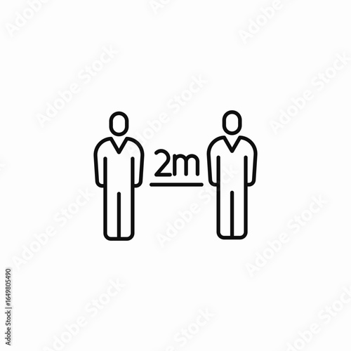 social distancing people icon sign vector