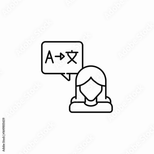 translating languages person icon sign vector