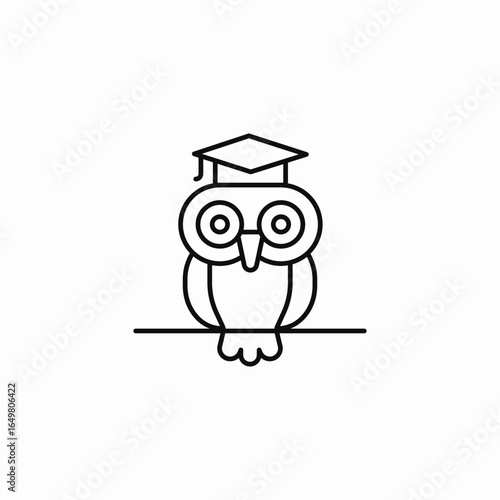 wise owl knowledge icon sign vector