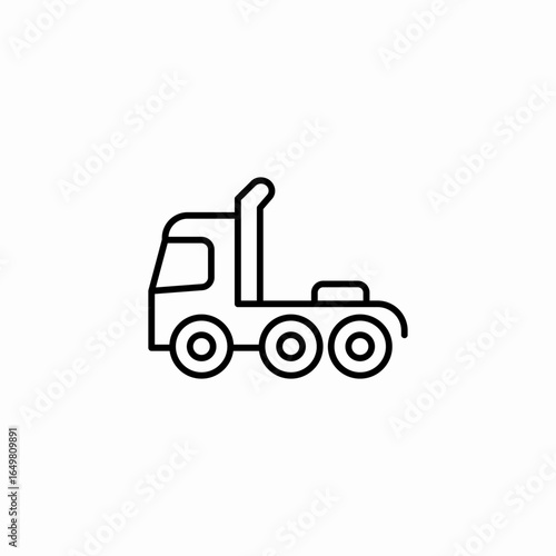 semi truck trailer icon sign vector