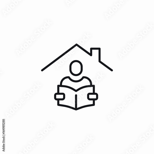 home studying icon sign vector