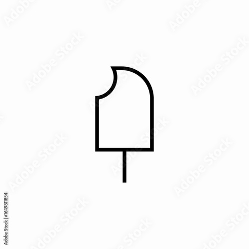 bitten ice lolly icon sign vector