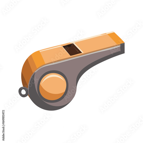 Orange and Grey Sports Whistle Illustration Used by Coaches, Referees, and Athletic Trainers
