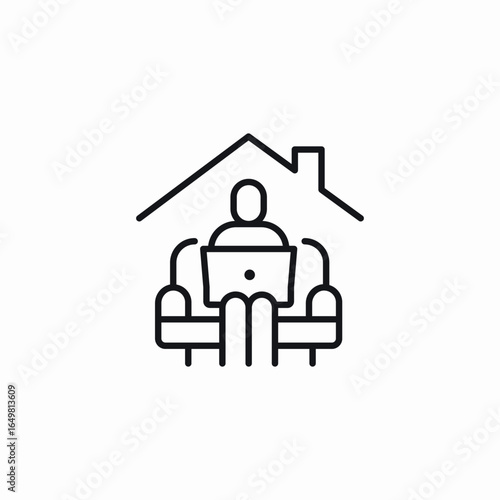 remote work icon sign vector
