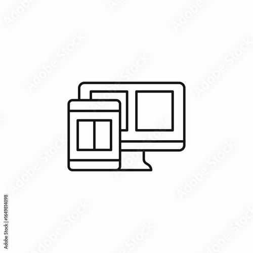 responsive web design icon sign vector