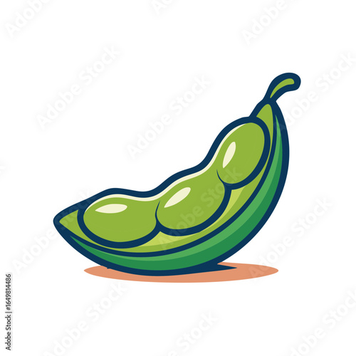 Edamame Pod Fresh Green Soybean Vector Illustration