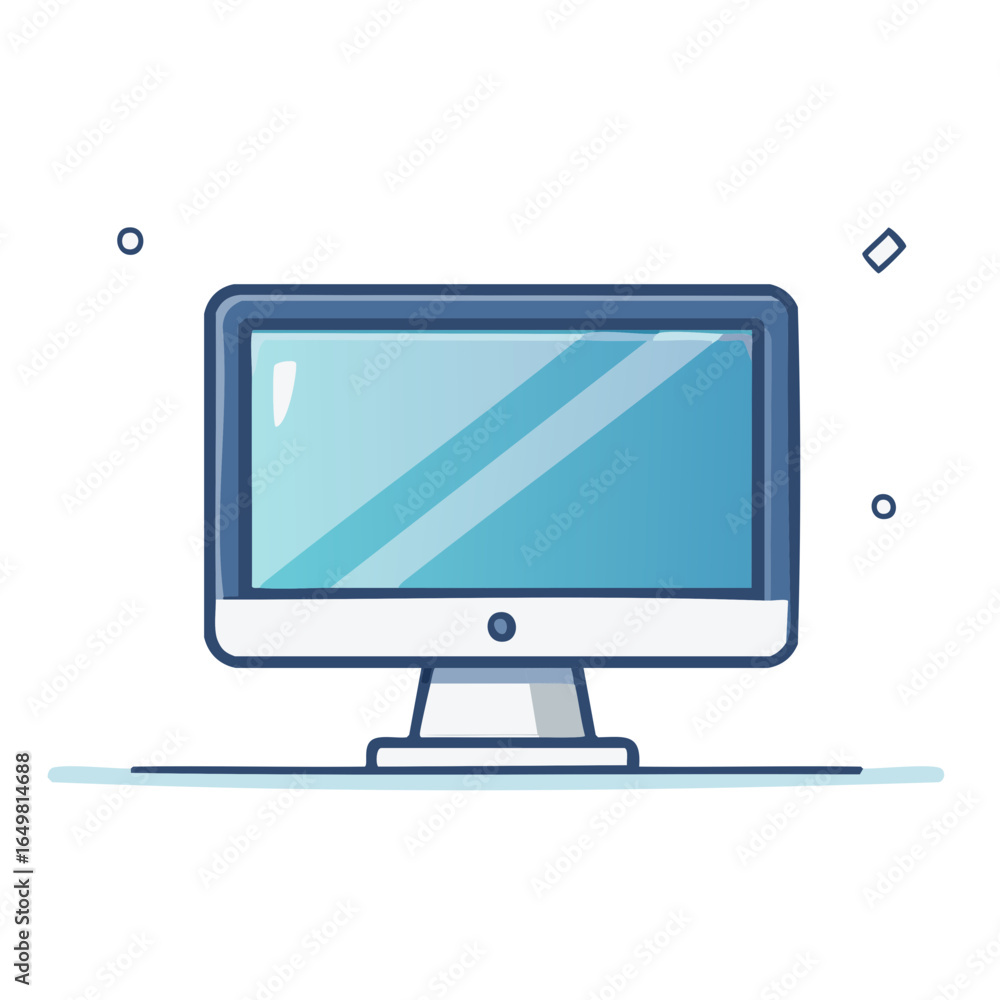 Fototapeta premium Desktop Computer Screen Display Illustration Tech Gadget Device Modern Design