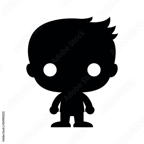 Funko Pop Style Black Silhouette Vector
