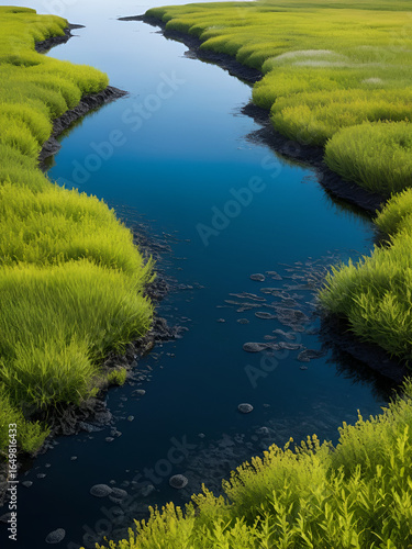 An image showing how bacteria are used in bioremediation to clean up environmental pollutants, like oil spills or heavy metals.