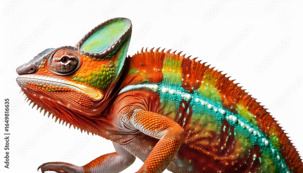 Obraz premium lizard chameleon on white background