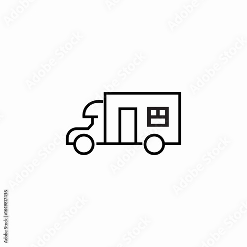 mobile home vehicle icon sign vector