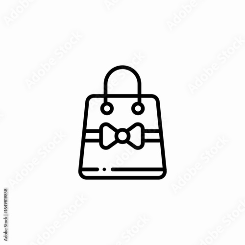 bow ribbon purse icon sign vector