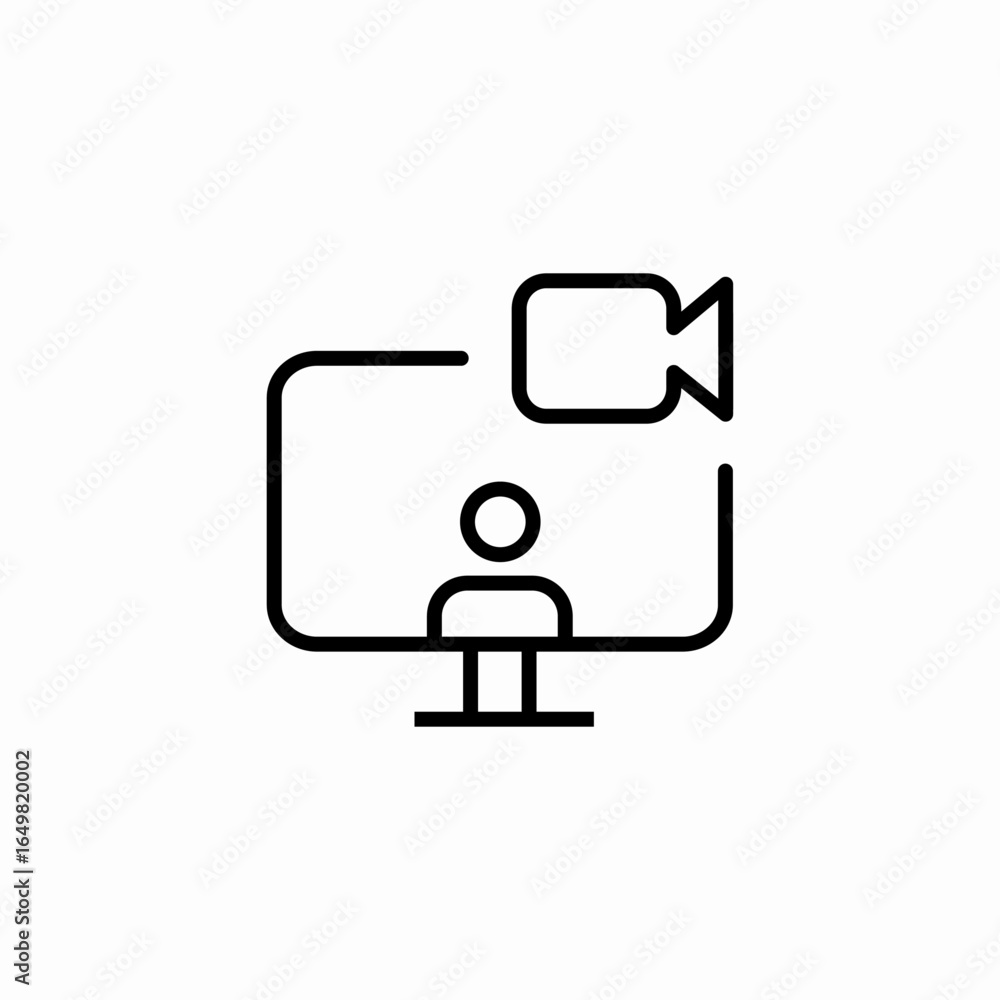 desktop device video call icon sign vector desktop device video call icon sign vector