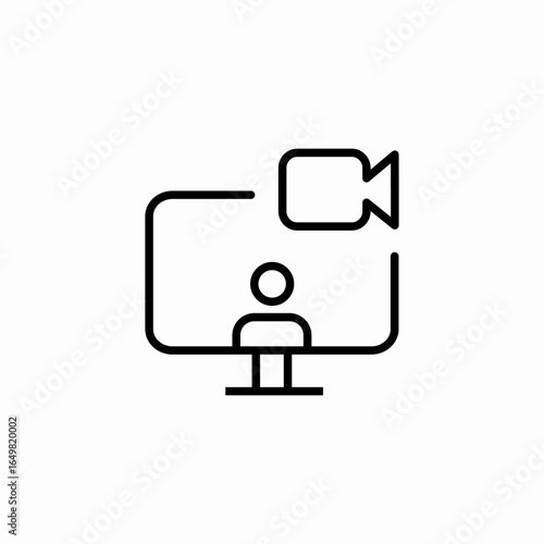 desktop device video call icon sign vector