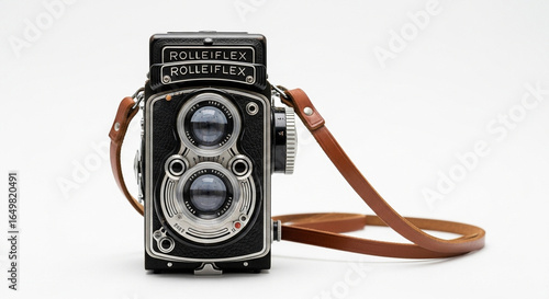 old camera on white background