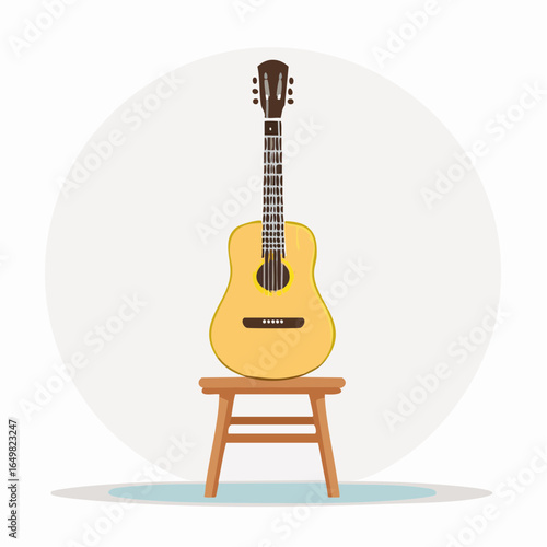 acoustic guitar isolated on white