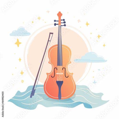 vector illustration of a violin