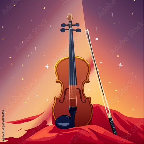 violin and notes