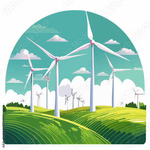 wind turbines in the field