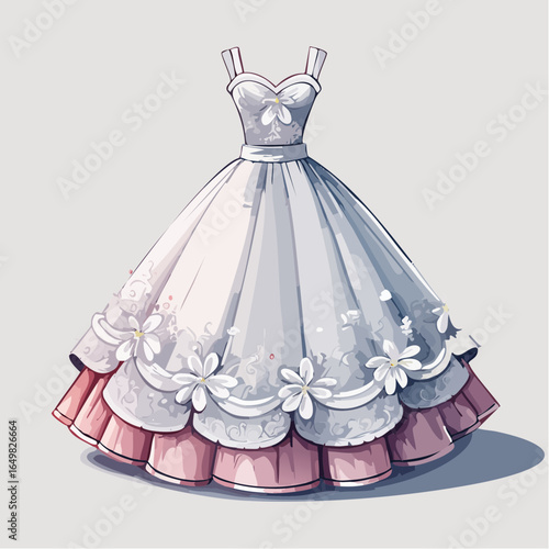 wedding dress vector illustration