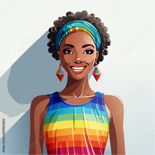 girl in colorful dress 