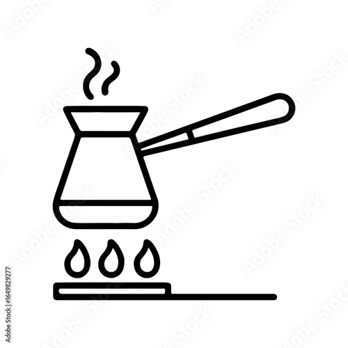 Line icon making coffee in turk vector on white background
Vector line icon on white background