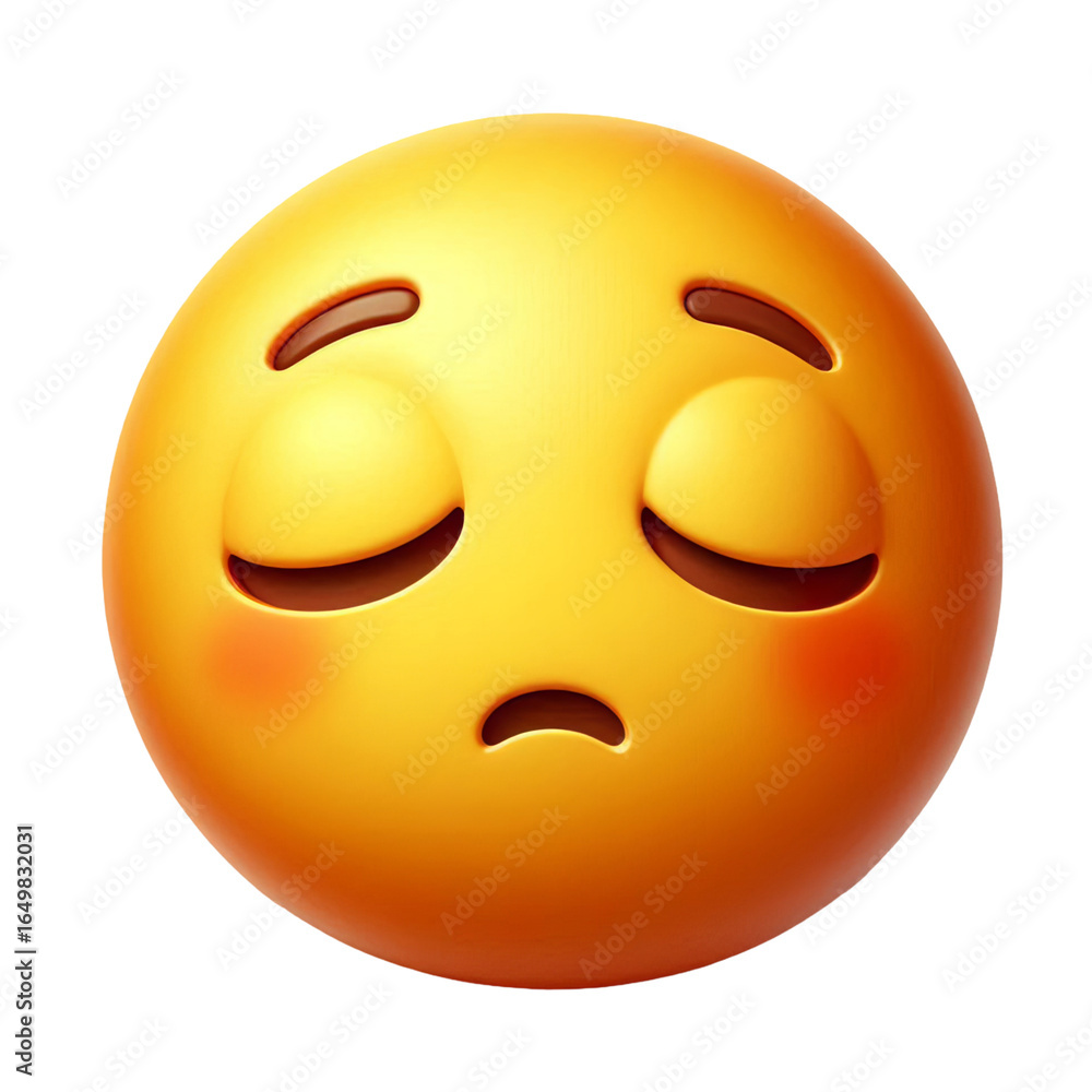 Fototapeta premium Sleeping Emoji isolated on a white background 
