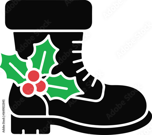 Santa's boots silhouette vector illustration design