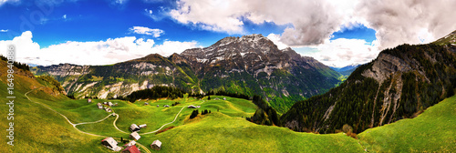 the famous swiss calanda mountain range panorama