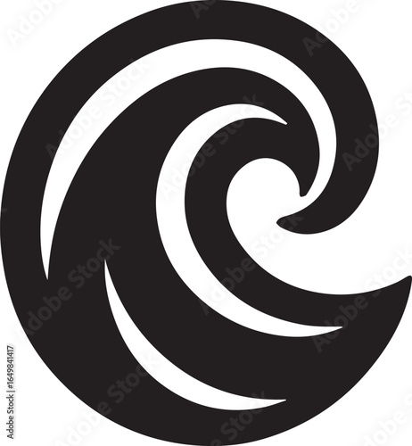 Ocean Wave Silhouette: A stylized silhouette of a powerful ocean wave, showcasing the elegance of natural forces and the rhythmic dance of water.