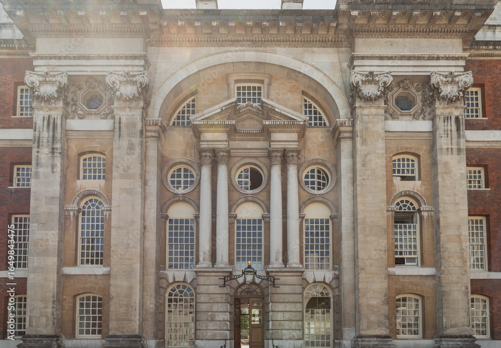 Fototapeta premium the Old Royal Naval College in Greenwich, London, a masterpiece of English Baroque architecture and a central part of the Maritime Greenwich UNESCO World Heritage Site. the site has been occupied.