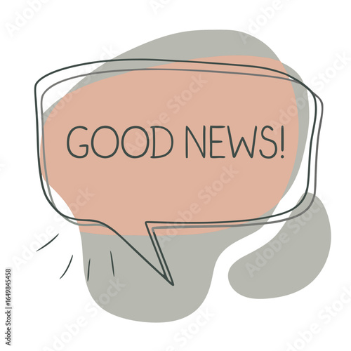 Good news speech bubble illustration with pastel color background  