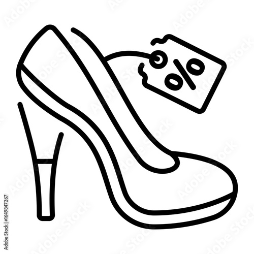 A line style icon showing heel