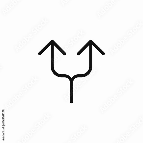 branching upward icon sign vector