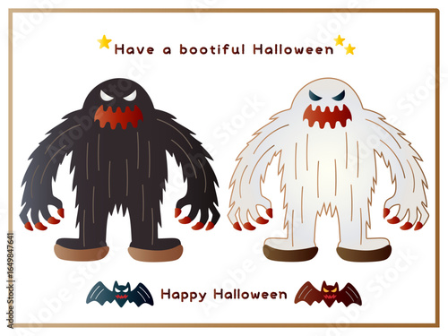 ハロウィーン■ハロウィーンモンスターのイラストセット■ポストカード