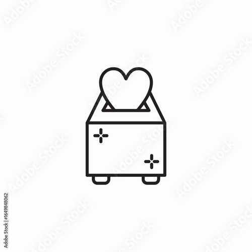 heart donation icon sign vector