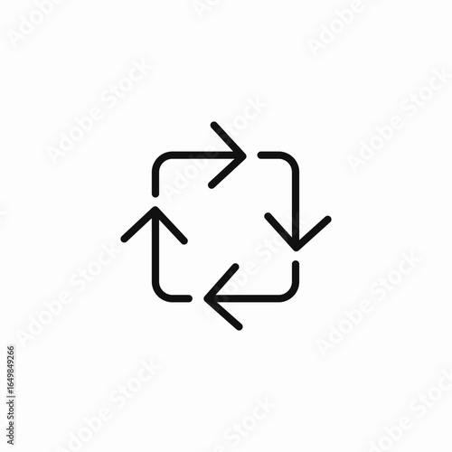 square cycle icon sign vector