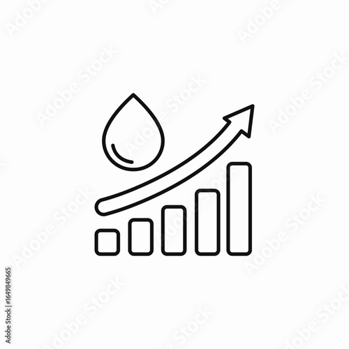 water increase icon sign vector