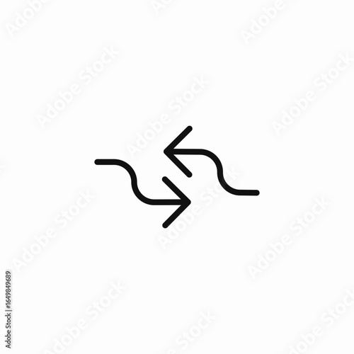wavy opposing icon sign vector