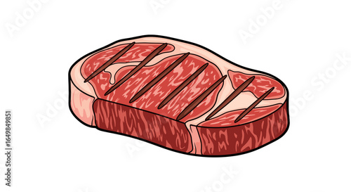 Deliciously Grilled Ribeye Steak With Marbling Isolated on Transparent Background Food Photography