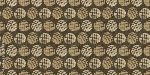 Polka dot blockprint seamless border. Neutral unisex whimsical style for edging, ribbons and handmade print texture. All over vintage tape. 