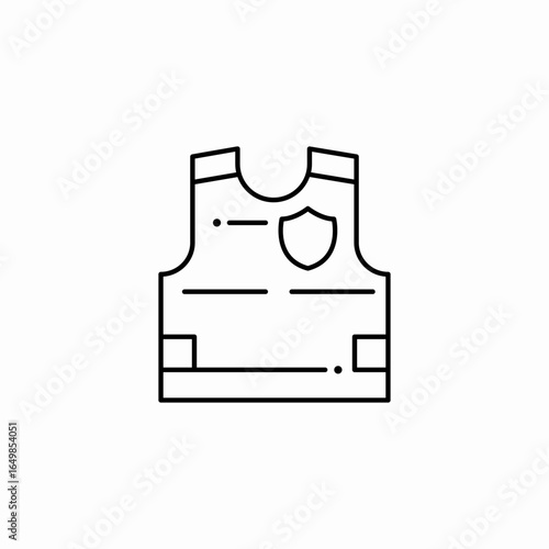 bulletproof vest icon sign vector